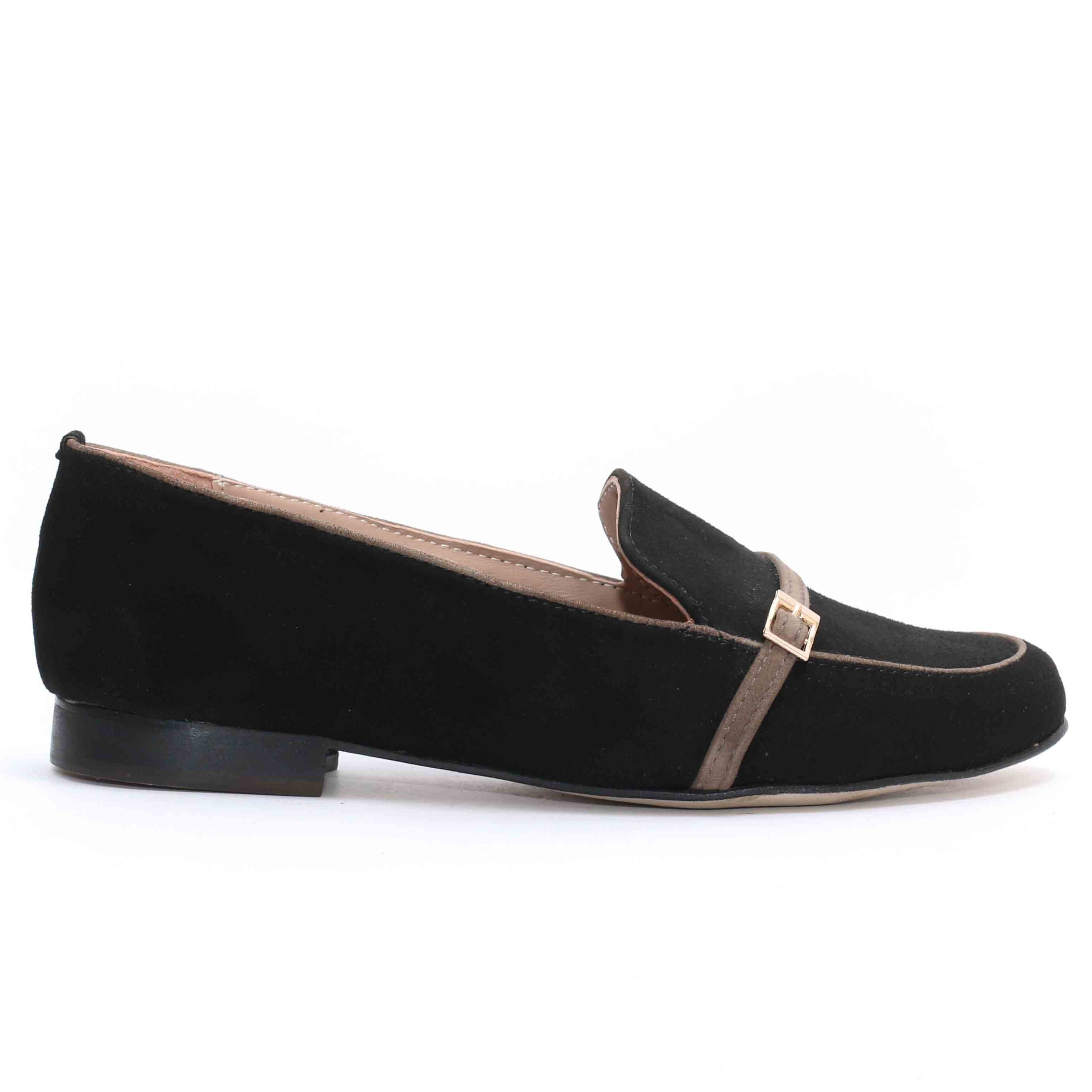 Ballerines en Daim Noir-1073