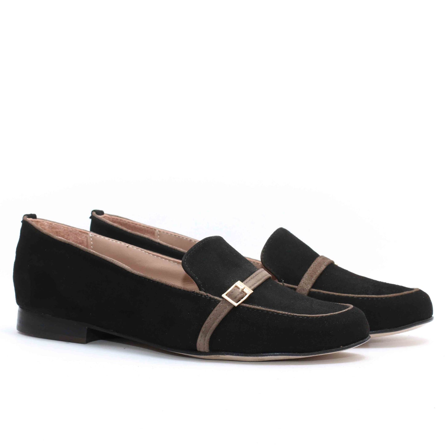 Ballerines en Daim Noir-1073