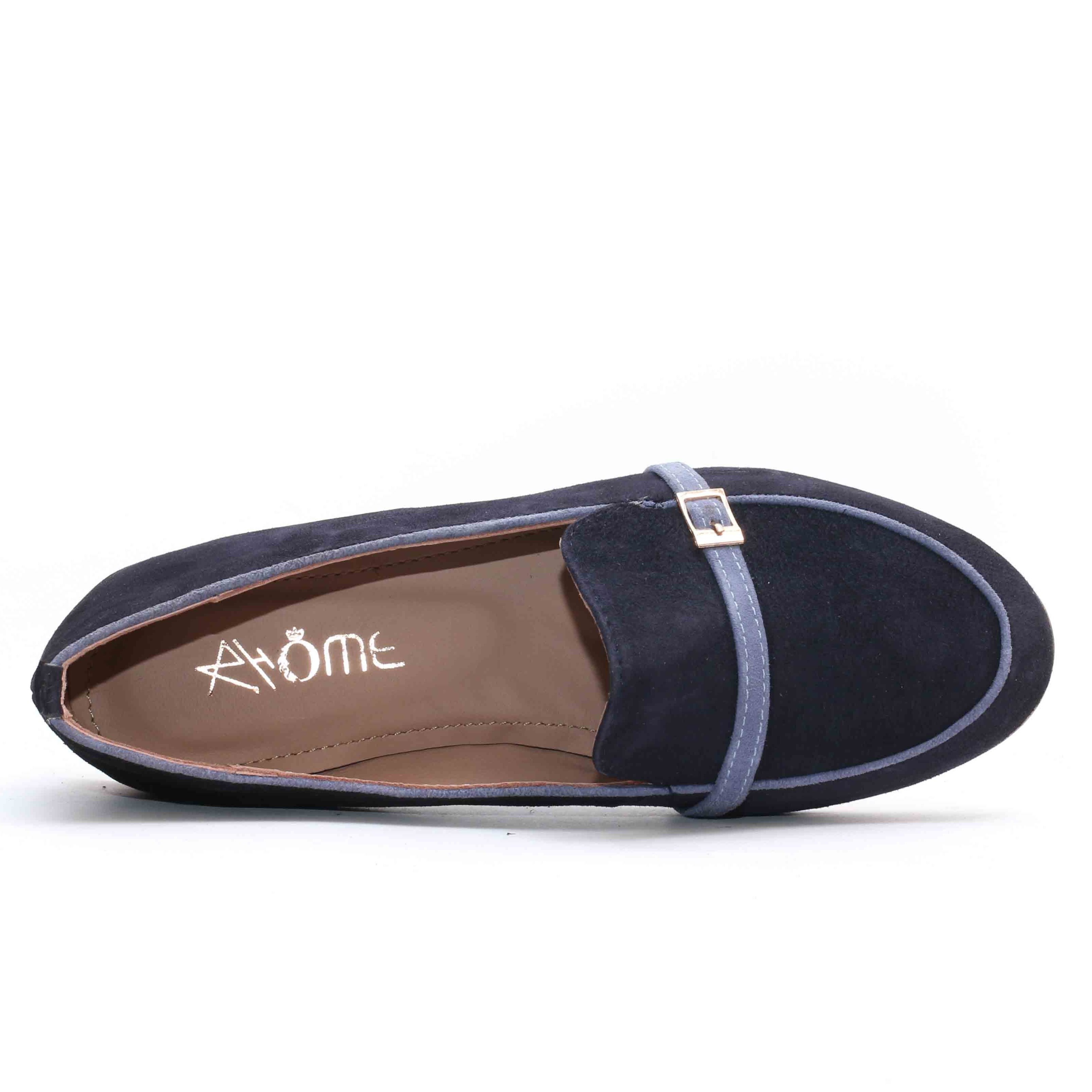 Ballerines en Daim Bleu-1073