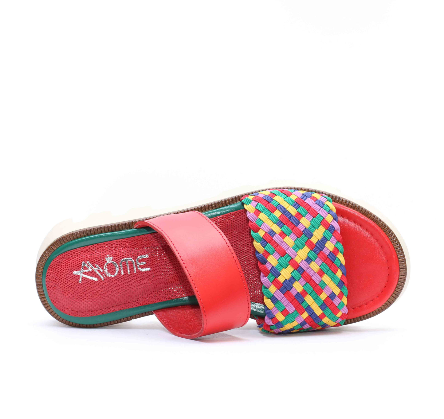 SANDALES EN CUIR ROUGE 070
