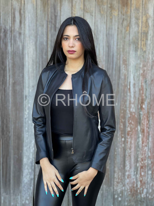 Veste en cuir Noir 056