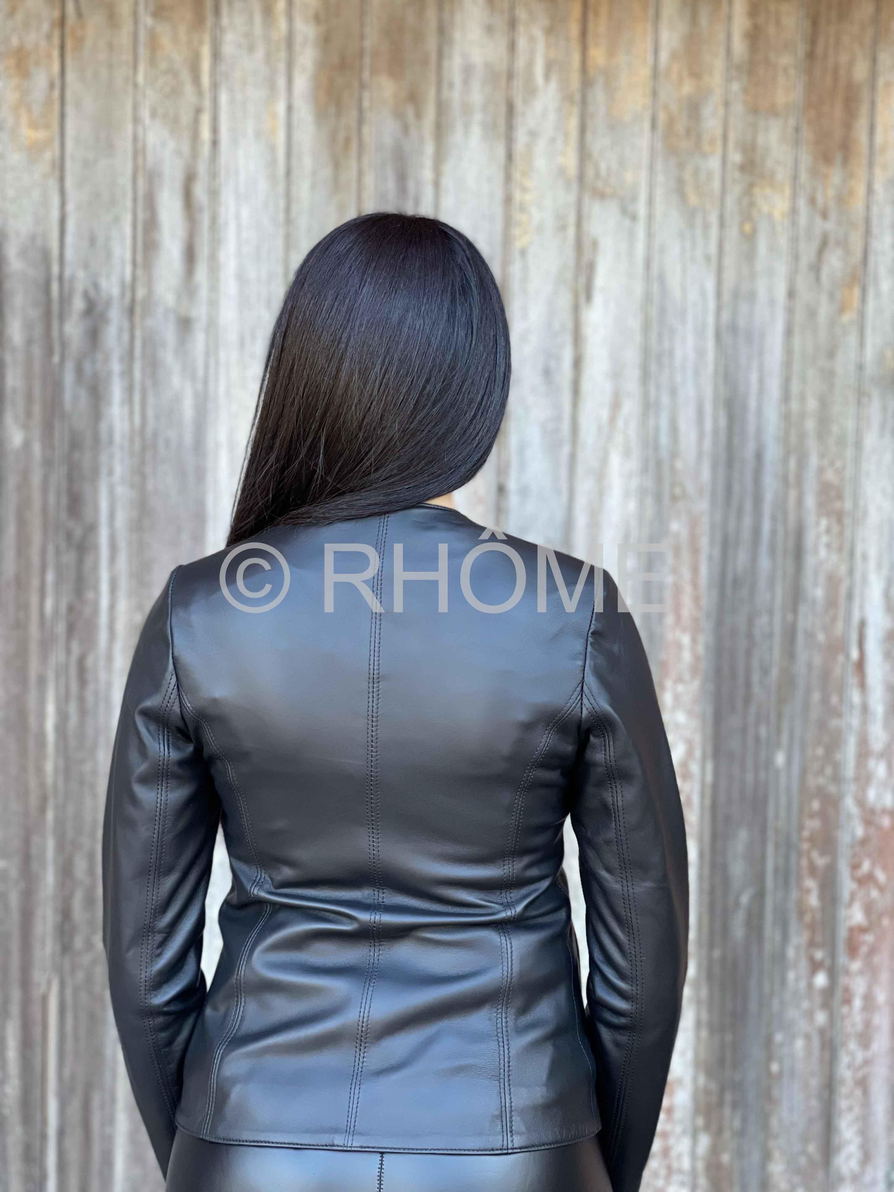 Veste en cuir Noir 056